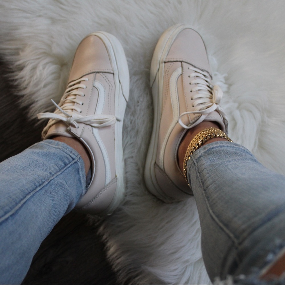 Vans Leather Old Skool Zip in soft pink